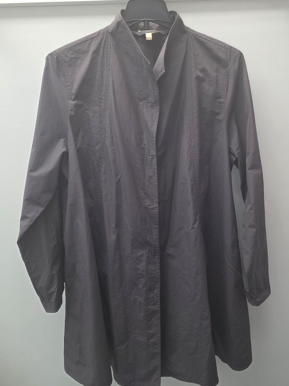 Eileen Fisher Grey Minimalist Lightweight Knee Length Coat